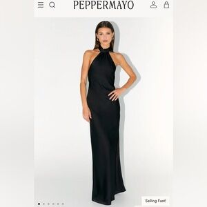 Peppermayo Black Halter Neck scarf maxi Dress